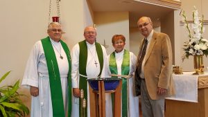 Four of the pastors who have served Faith Lutheran.
